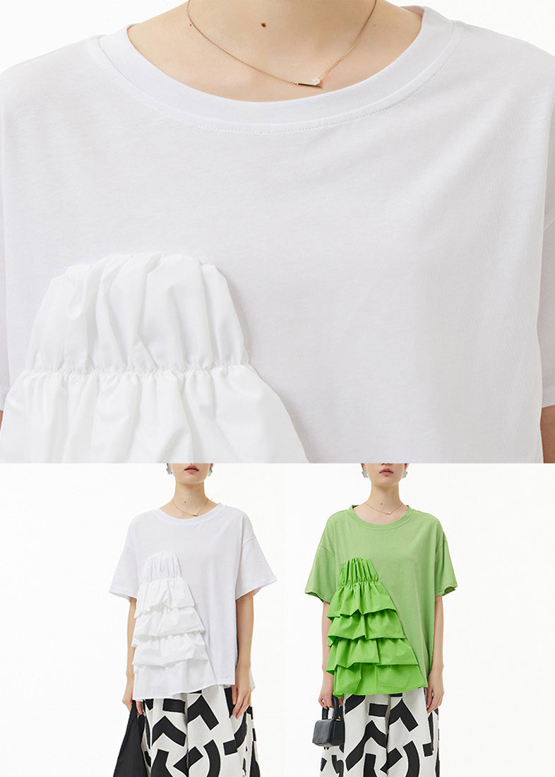 Green O-Neck Solid Top Short Sleeve LY1179 - fabuloryshop