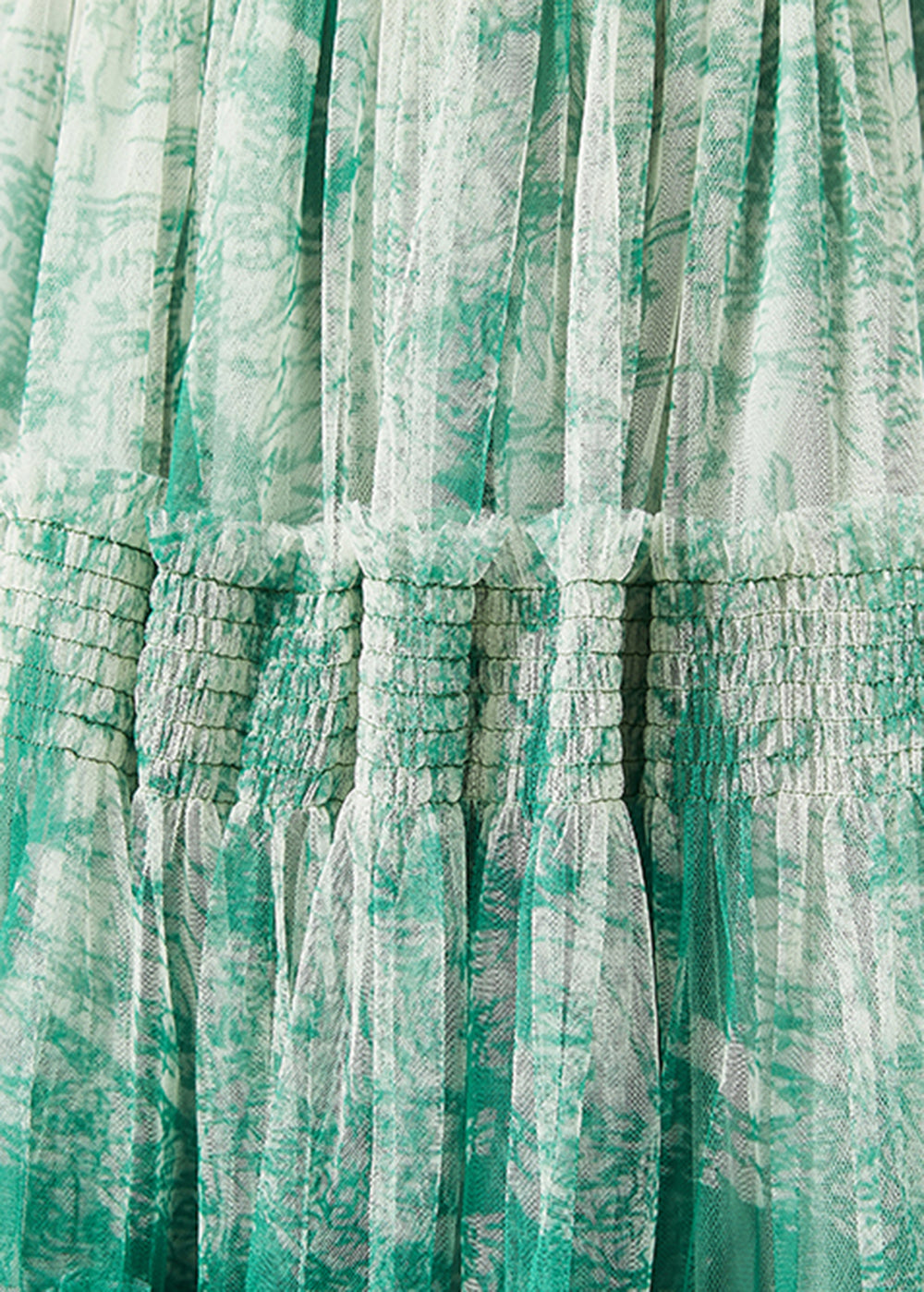 Green Patchwork Tulle Skirt Wrinkled Exra Large Hem Summer LY2426 - fabuloryshop