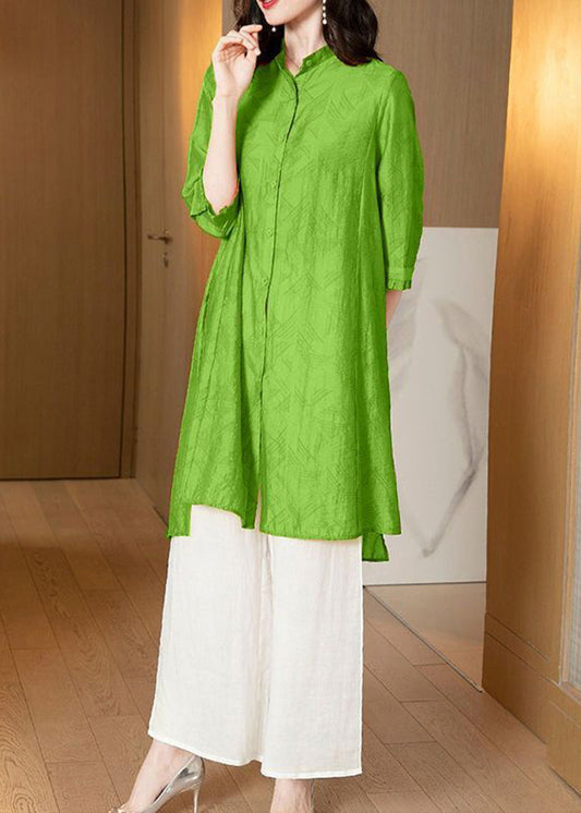 Apple Green Silk Two Piece Set Women Clothing LY2771 - fabuloryshop