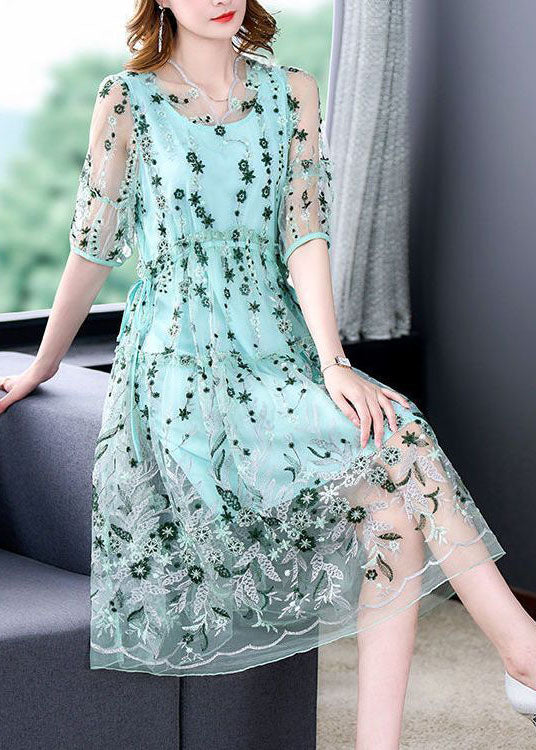 Green Tulle Holiday Dresses Ruffled Exra Large Hem Summer TH1004 - fabuloryshop