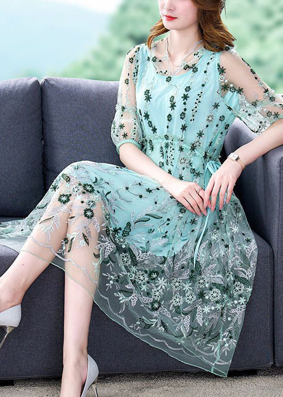 Green Tulle Holiday Dresses Ruffled Exra Large Hem Summer TH1004 - fabuloryshop