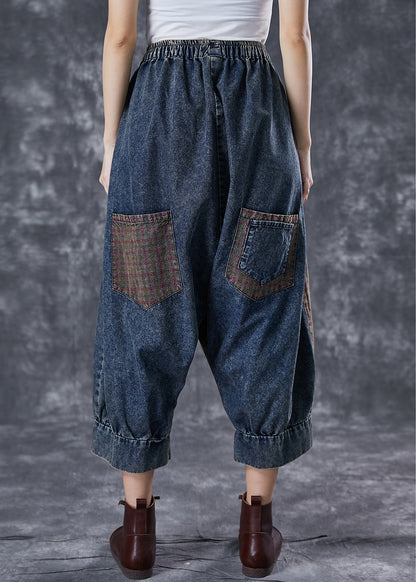 Handmade Applique Asymmetrical Patchwork Pockets Denim Pants Summer LY6723 - fabuloryshop