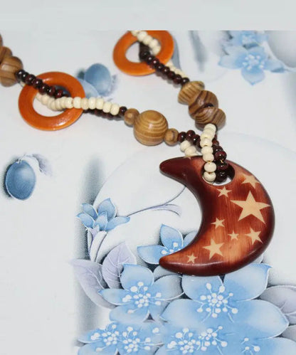 Handmade Brown Little Fish Beaded Pendant Necklace Ada Fashion