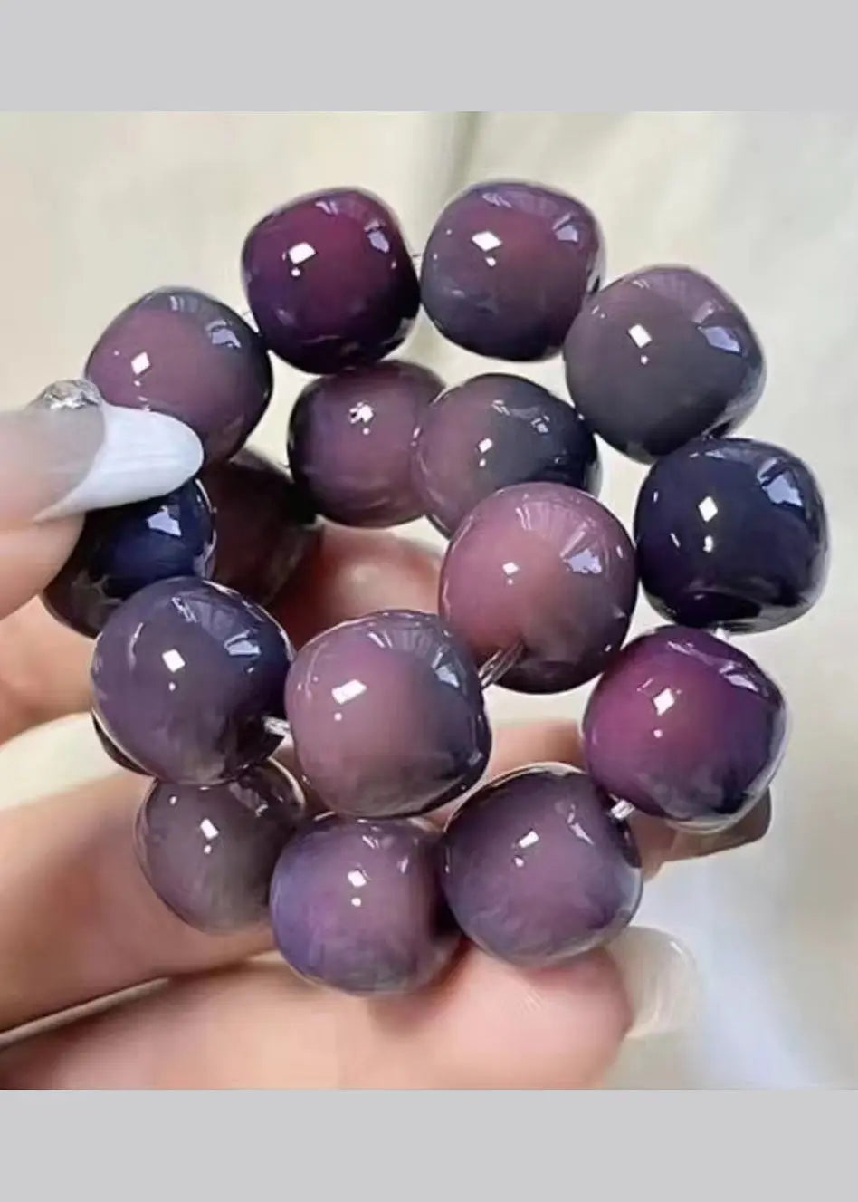 Handmade Purple Ball Bodhi Bracelet Ada Fashion