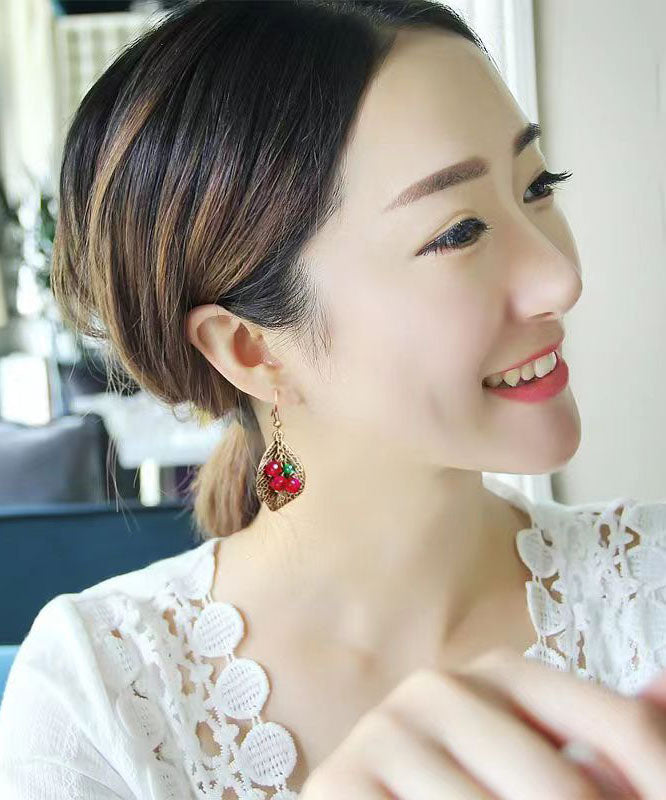 Handmade Retro Crystal Patchwork Silver Drop Earrings Ada Fashion