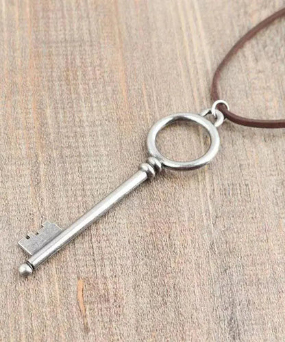 Handmade Silk Stainless Steel Key Pendant Necklace Ada Fashion