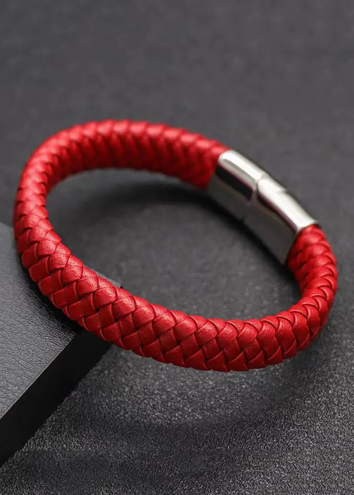 Handwoven Pure Red Dragon Scale Patterned Koi Bracelet Ada Fashion