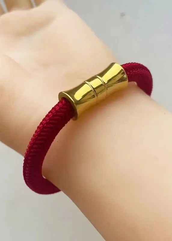 Handwoven Wine Red Good Luck Bracelet Ada Fashion