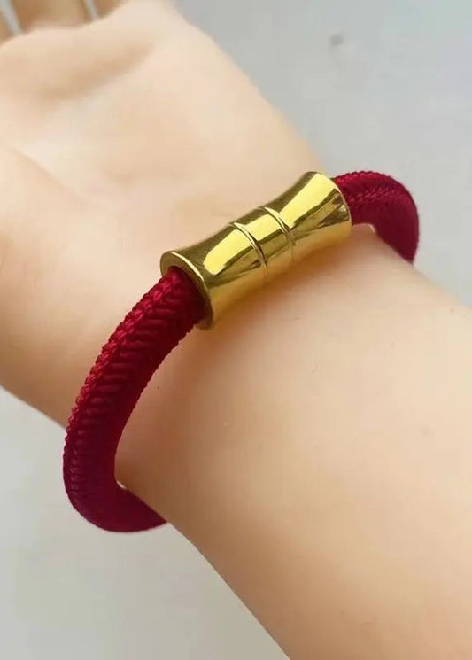 Handwoven Wine Red Good Luck Bracelet Ada Fashion