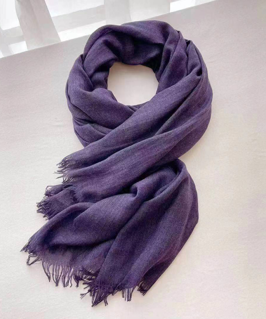 Italian Black Tasseled Versatile Cotton Scarf Ada Fashion