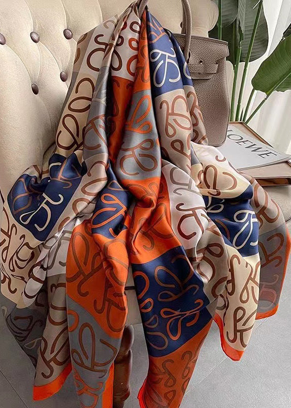 Italian Colorblock Print Women Silk Scarf Ada Fashion
