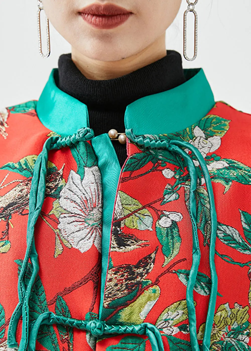 Italian Colorblock Tasseled Patchwork Jacquard Silk Vest Fall Ada Fashion