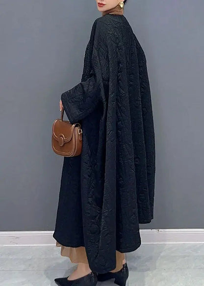 Italian Green V Neck Pockets Maxi Coats Long Sleeve Ada Fashion