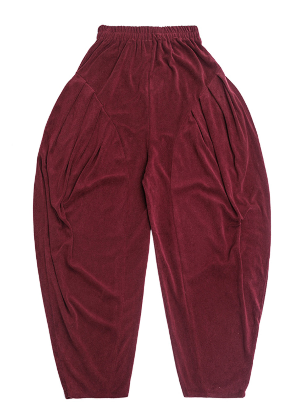 Italian Mulberry Wrinkled Pockets High Waist Cotton Lantern Pants Fall Ada Fashion