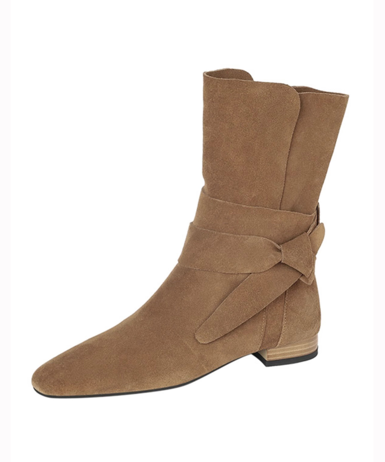 Khaki Boots Splicing Pointed Toe