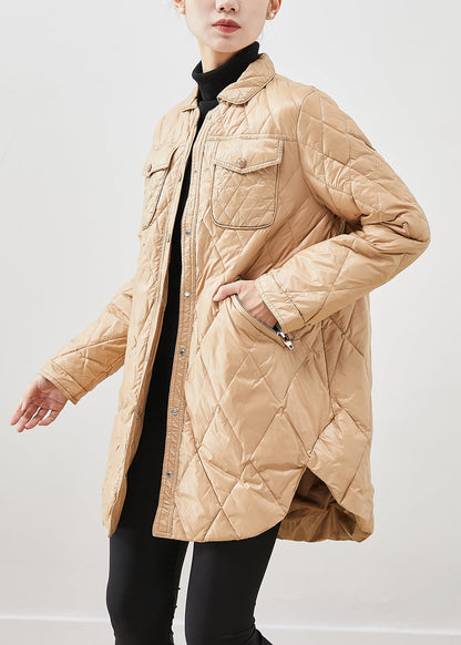 Khaki Duck Down Canada Goose Jacket Peter Pan Collar Winter Ada Fashion