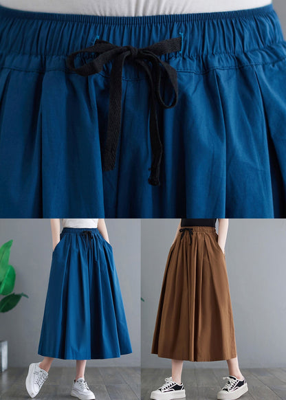 Khaki Elastic Waist Solid Wide Leg Pants LY4949 - fabuloryshop