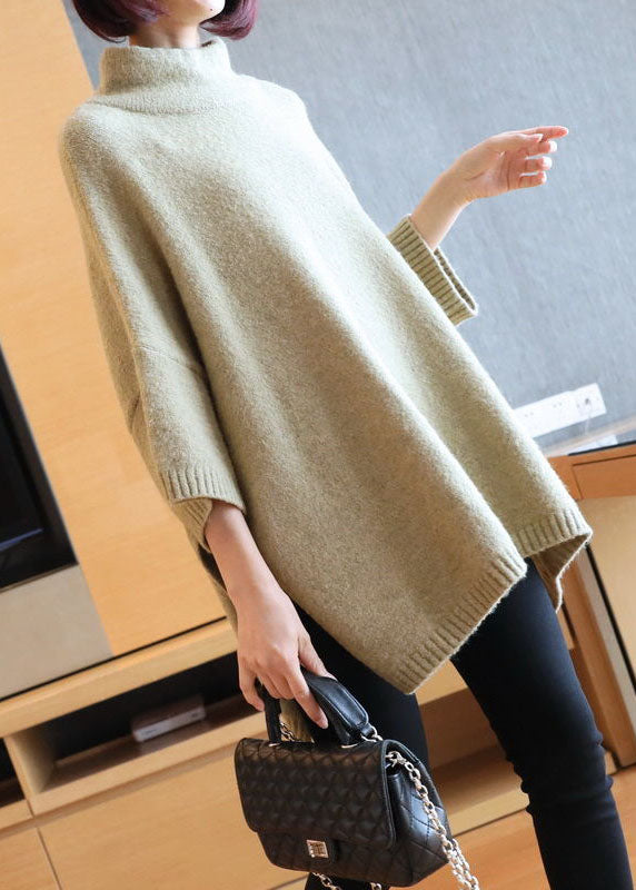 Light Green Oversized Knit Pullover High Neck Spring LY1449 - fabuloryshop