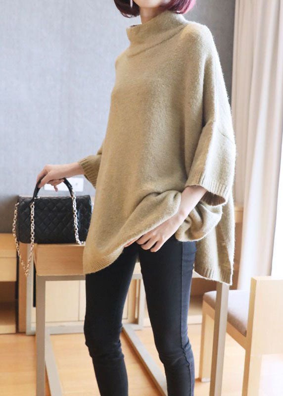 Light Green Oversized Knit Pullover High Neck Spring LY1449 - fabuloryshop