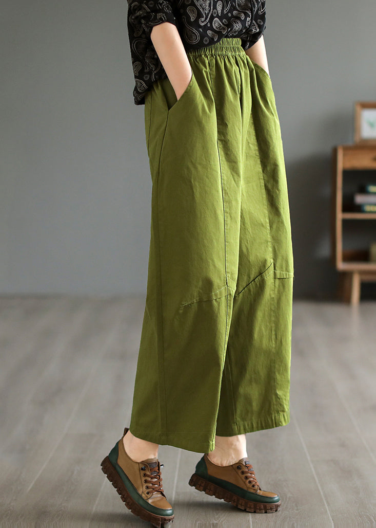 Loose Army Green Oversized Patchwork Cotton Harem Pants Summer Ada Fashion