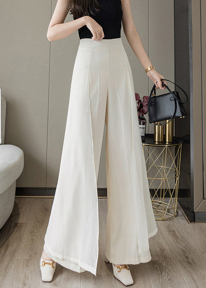 Loose Black High Waist Draping Chiffon Wide Leg Pants Summer LY0166 - fabuloryshop