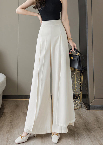 Loose Black High Waist Draping Chiffon Wide Leg Pants Summer LY0166 - fabuloryshop