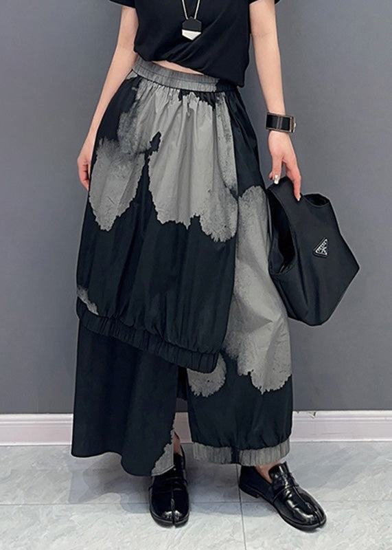 Loose Black Print Maxi Skirts Summer LY4321 - fabuloryshop