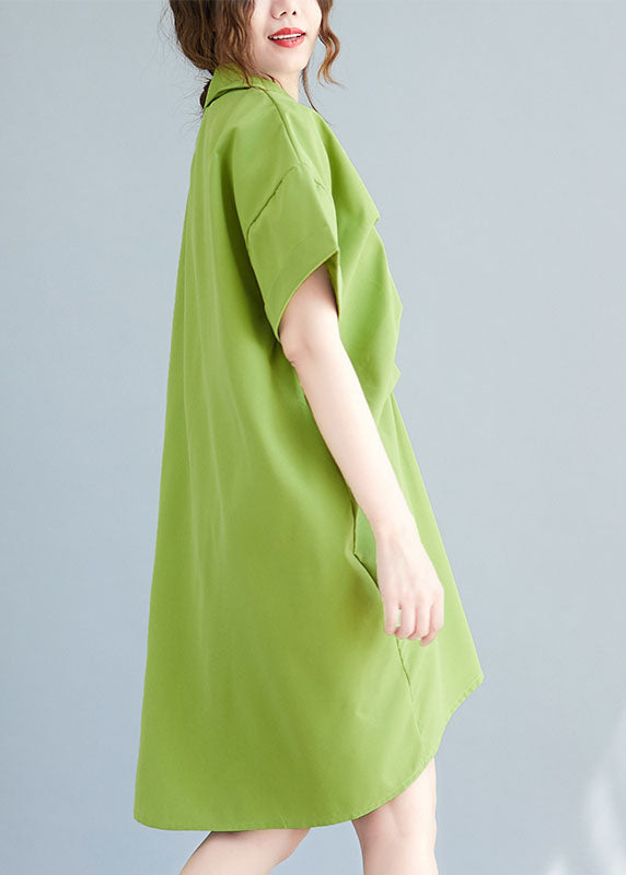 Loose Green Asymmetrical Design Cotton Maxi Dresses Summer LY0671 - fabuloryshop