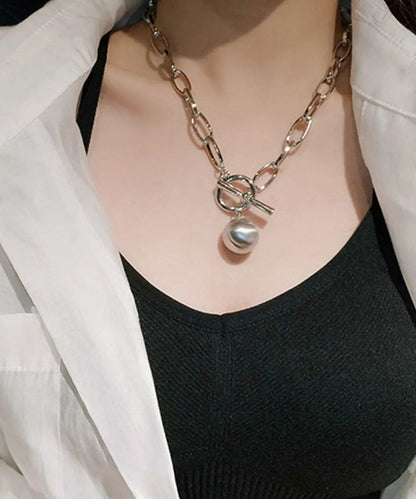 Loose Silk Metal Ball Pendant Necklace Ada Fashion