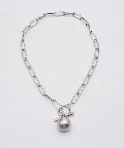 Loose Silk Metal Ball Pendant Necklace Ada Fashion