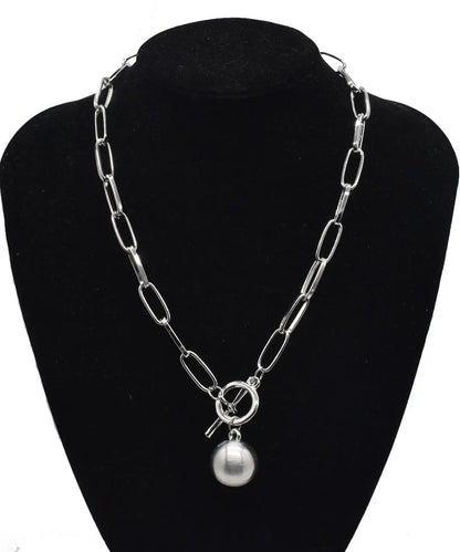 Loose Silk Metal Ball Pendant Necklace Ada Fashion