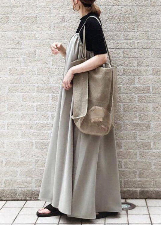 Loose Slash Neck Wrinkled Long Strap Dress Summer LY1990 - fabuloryshop