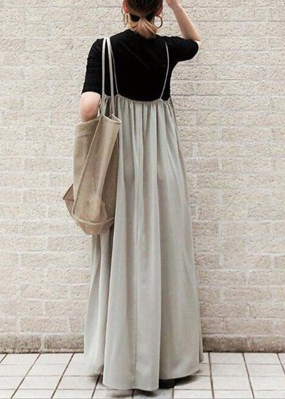 Loose Slash Neck Wrinkled Long Strap Dress Summer LY1990 - fabuloryshop