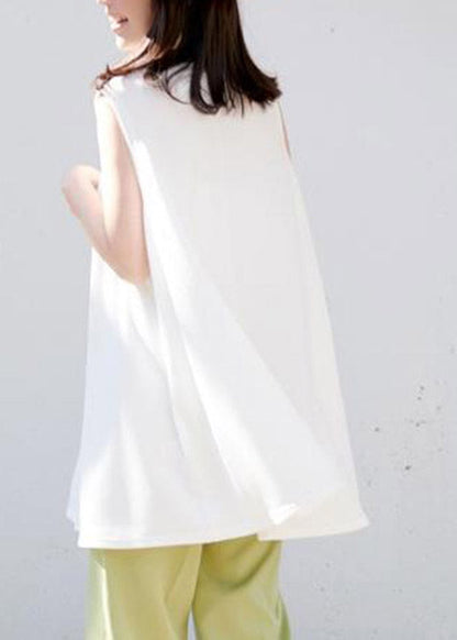 Loose White O-Neck Cotton T Shirt Summer LY1971 - fabuloryshop