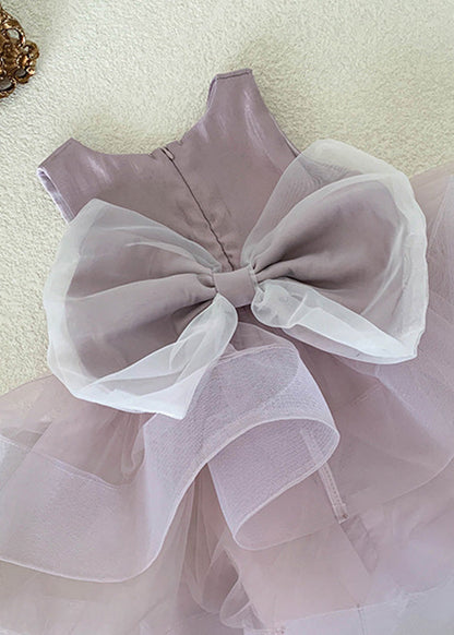 Lovely Pink O-Neck Patchwork Layered Tulle Kids Girls Dress Summer LY5459 - fabuloryshop