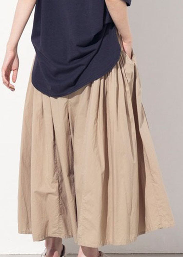 Modern Black Elastic Waist Wrinkled Cotton Wide Leg Pants Spring LY1326 - fabuloryshop