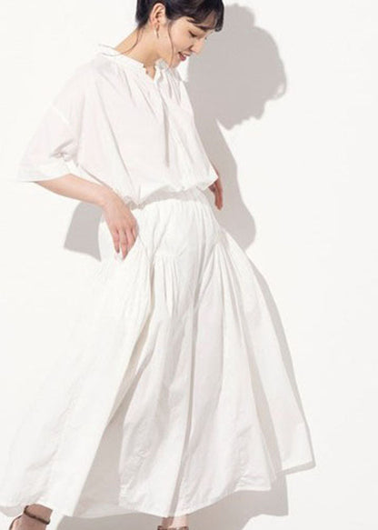 Modern Black Elastic Waist Wrinkled Cotton Wide Leg Pants Spring LY1326 - fabuloryshop