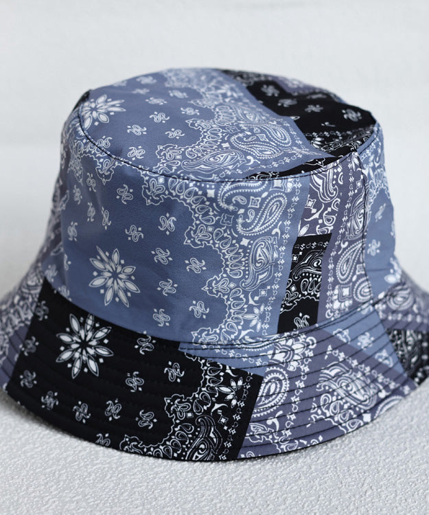 Modern Black Print Patchwork Bucket Hat LY516 - fabuloryshop