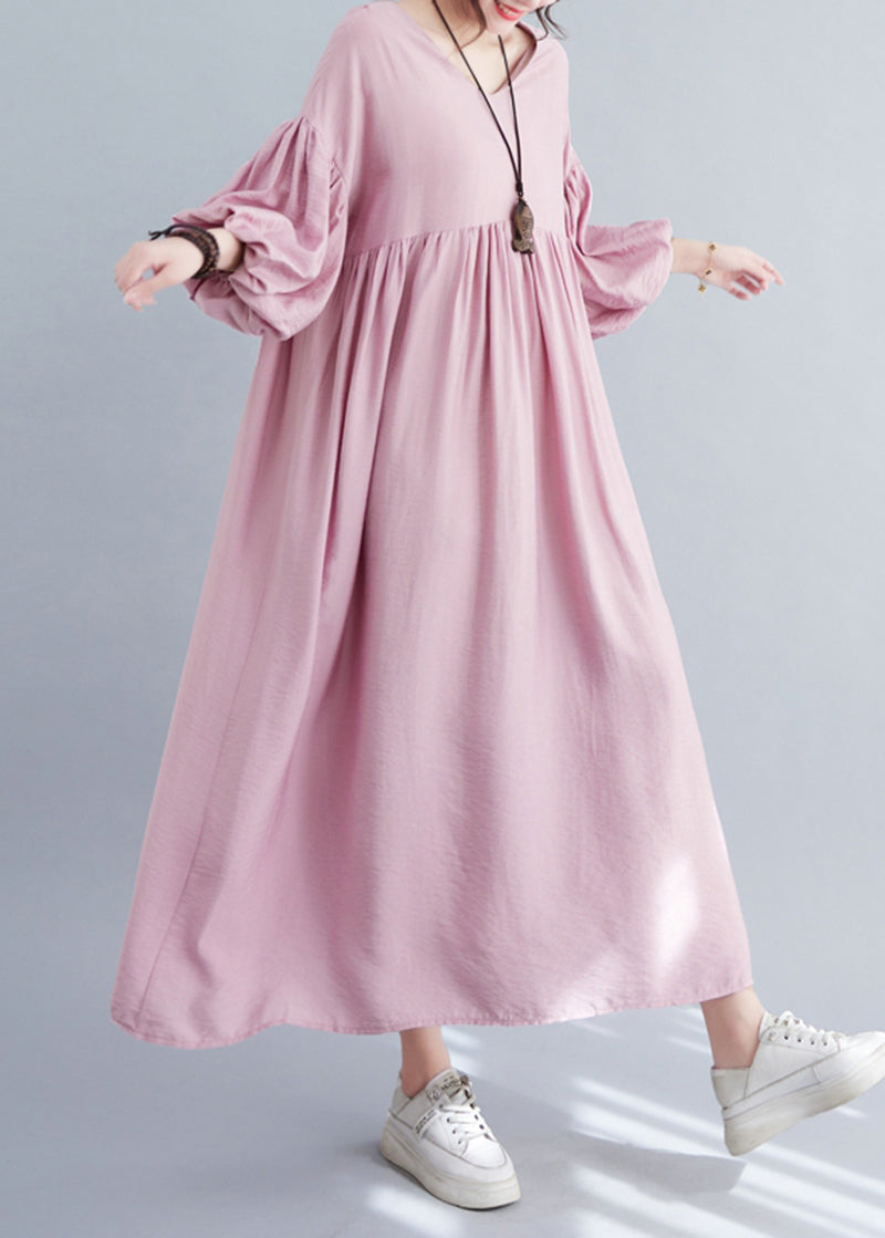 Modern Coffee Oversized Exra Large Hem Cotton Pleated Dresses Lantern Sleeve LY5355 - fabuloryshop