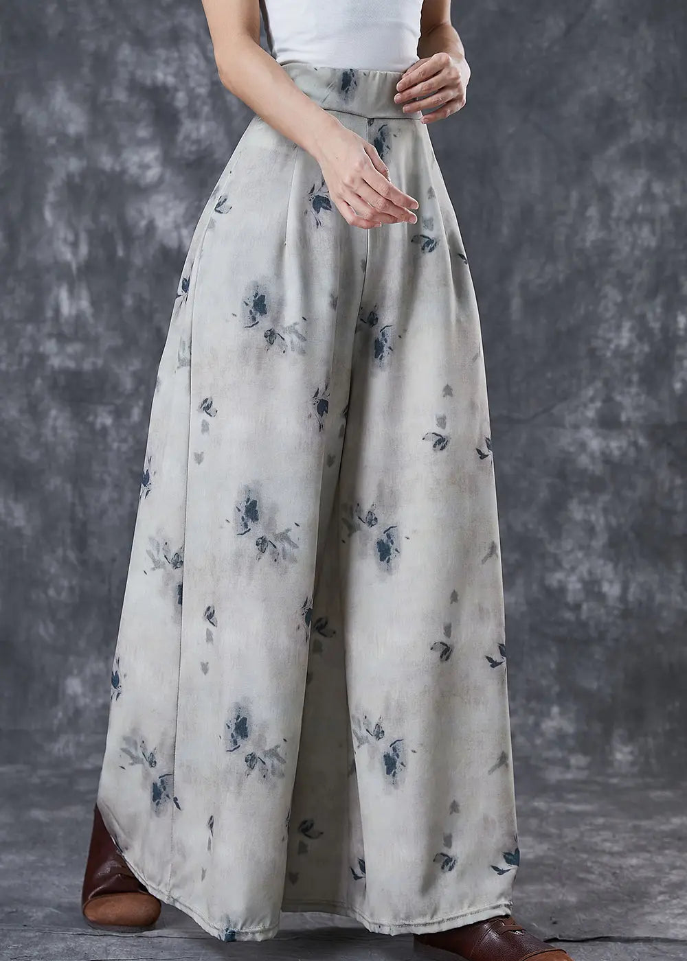 Modern Elastic Waist Tie Dye Cotton Wide Leg Pants Fall Ada Fashion