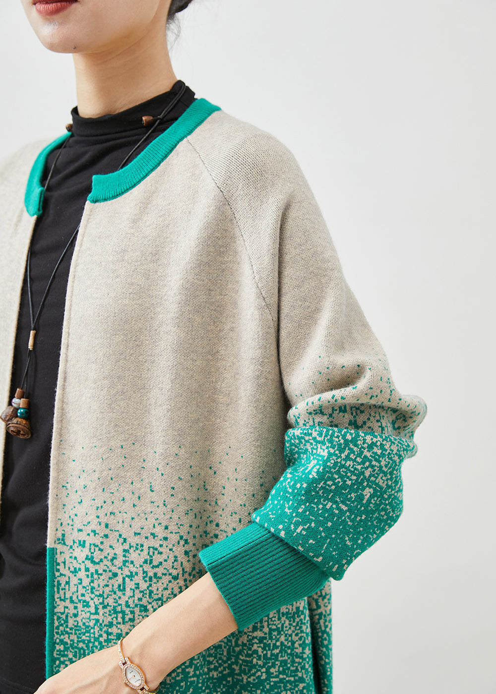 Modern Gradient Color Silm Fit Thick Knit Trench Coats Fall Ada Fashion