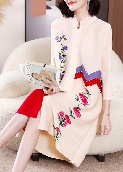 Modern Green Stand Collar Patchwork Nail Bead Dresses Bracelet Sleeve LY2781 - fabuloryshop