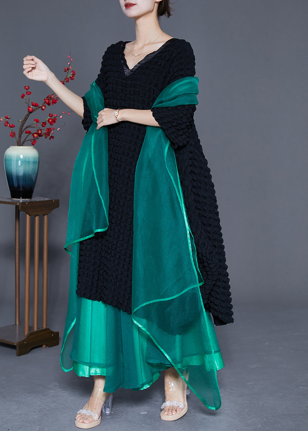 Modern Oversized Jacquard Silk Three Pieces Set Summer LY4833 - fabuloryshop