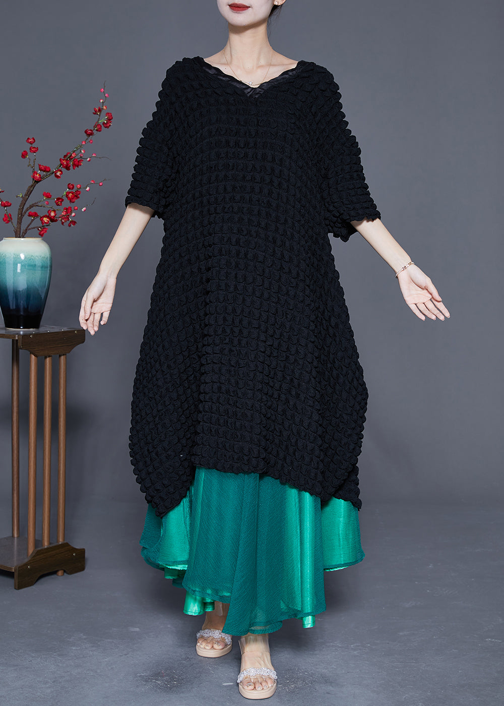 Modern Oversized Jacquard Silk Three Pieces Set Summer LY4833 - fabuloryshop