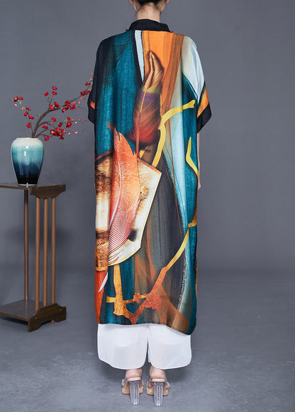 Modern Oversized Print Pockets Silk Holiday Dress Summer LY3632 - fabuloryshop