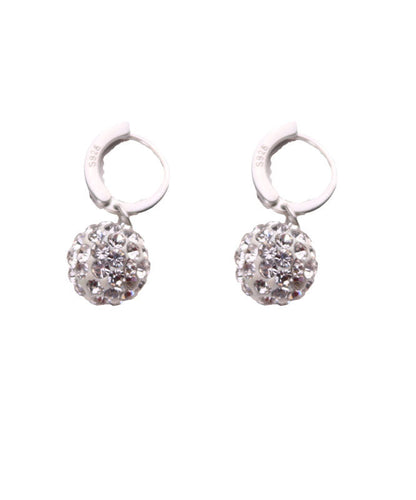 Modern Silk Silver Zircon Ball Drop Earrings TW1035 - fabuloryshop