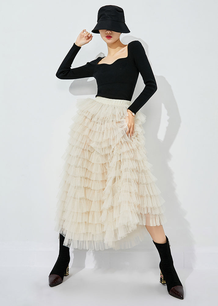 Modern White Elastic Waist Tulle Holiday Skirts Summer LY0841 - fabuloryshop