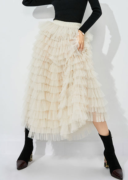 Modern White Elastic Waist Tulle Holiday Skirts Summer LY0841 - fabuloryshop