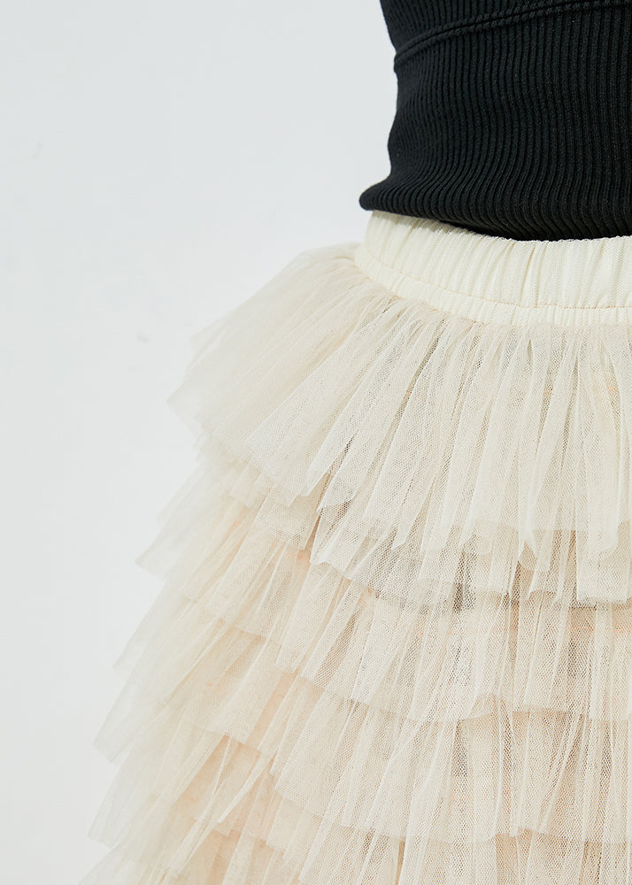 Modern White Elastic Waist Tulle Holiday Skirts Summer LY0841 - fabuloryshop