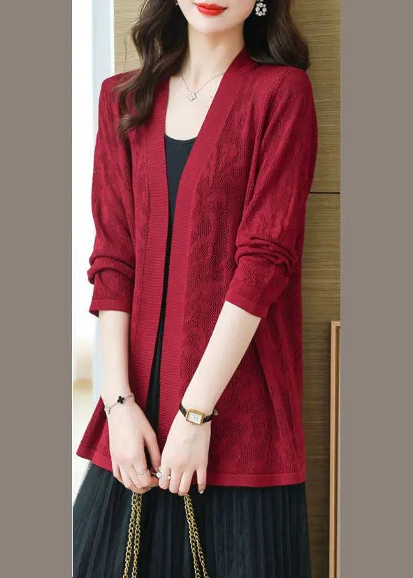 Mulberry Hollow Out Cozy Knit Cardigans Summer Ada Fashion